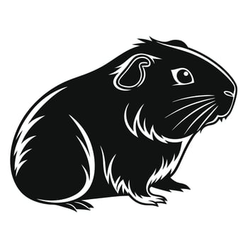 Guinea Pig Silhouette Simple Rodent Illustration vector