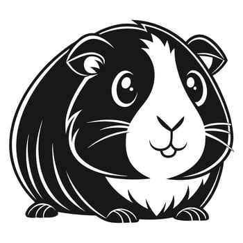 Minimal Guinea Pig Shape Rodent Silhouette Art vector