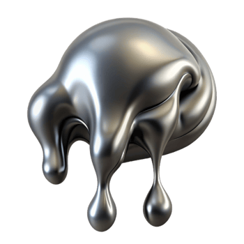 impressive artistic Abstract Liquid Metal Drip Isolated Element authentic png
