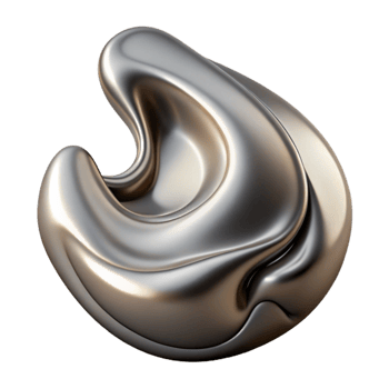 wonderful vintage Abstract Liquid Metal Pour Isolated Element authentic png