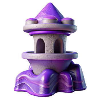 magnificent abstract Abstract Terraform Tower Cutout with Purple Hues png