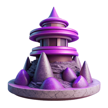 magnificent minimalist Abstract Terraform Tower Cutout with Purple Hues authentic png