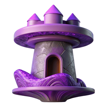 beautiful modern Abstract Terraform Tower Cutout with Purple Hues original png