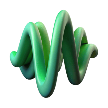 dramatic creative Abstract Waveform with Green Gradient Cutout Element detailed png