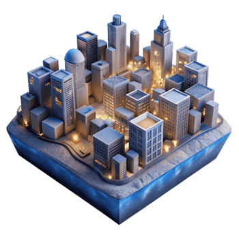 wonderful contemporary Aerial Cityscape Cutout with Transparent Background Sunset Hue genuine png