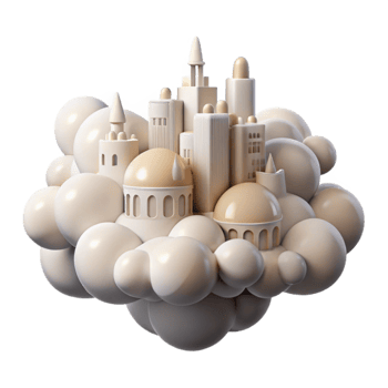 magnificent contemporary Aerial Cityscape Cutout with Transparent Background Sunset Hue exclusive png