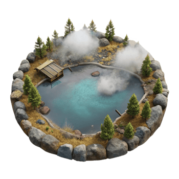 beautiful traditional Aerial View of Foggy Lake Transparent Background png
