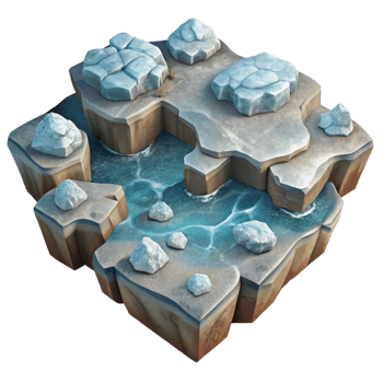 dramatic modern Aerial View of Frozen Fjord with Ice Floes Transparent Background high quality png