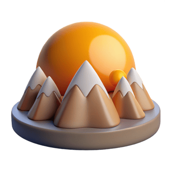 serene artistic Aeropex Ascenders Mountain Peaks with Transparent Background original png