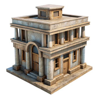 serene artistic Aerthys Building Isolated Transparent Background png