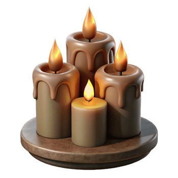 dramatic minimalist Altar Candles Cutout Flickering Flame Effect Isolated authentic png