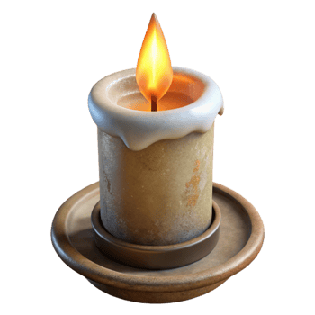 vibrant contemporary Altar Candles Cutout Flickering Flame Effect Isolated detailed png