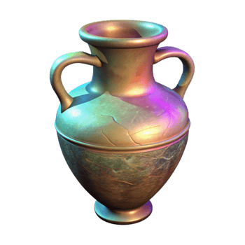 dramatic rustic Ancient Amphora Hologram with Backlighting Cutout png