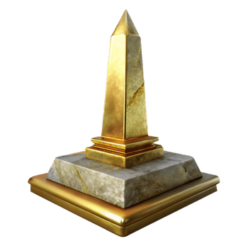 wonderful artistic Ancient Obelisk in Gilded Valley Isolated Element detailed png