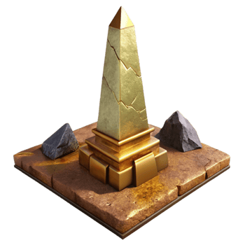 magnificent vintage Ancient Obelisk in Gilded Valley Isolated Element exclusive png