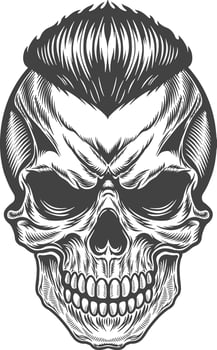 Skull with mohawk vector