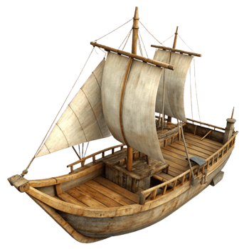 elegant classic Antique Sailboat Transparent Background with Detailed Rigging detailed png