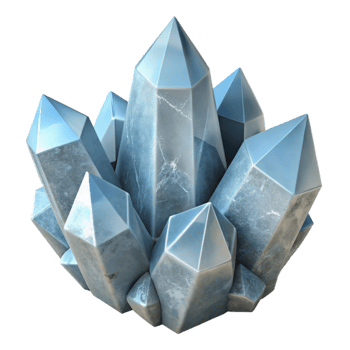 vibrant minimalist Arctic Crystal Cluster Isolated White Background original png