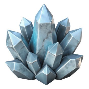 impressive rustic Arctic Crystal Cluster Isolated White Background high quality png