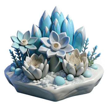 serene modern Arctic Flower Arrangement Isolated Winter Scene original png