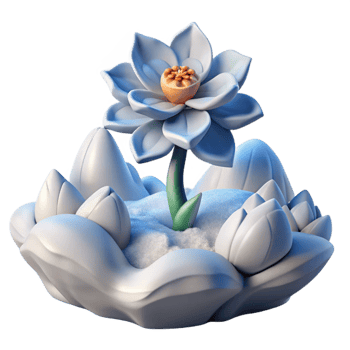 wonderful traditional Arctic Flower in Snowdrift with Transparent Background premium png