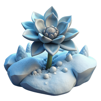 serene classic Arctic Flower in Snowdrift with Transparent Background premium png