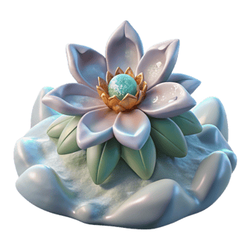 stunning abstract Arctic Flower in Snowdrift with Transparent Background high resolution png