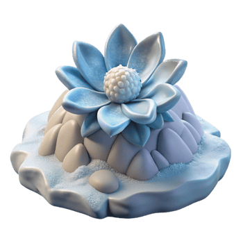 serene abstract Arctic Flower in Snowdrift with Transparent Background authentic png