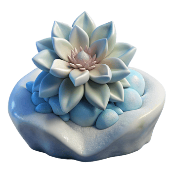 impressive modern Arctic Flower in Snowdrift with Transparent Background original png