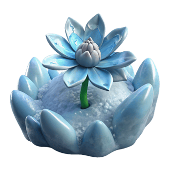 dramatic rustic Arctic Flower in Snowdrift with Transparent Background premium png