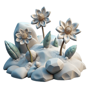 extraordinary contemporary Arctic Flowers in Snow Cutout Transparent detailed png