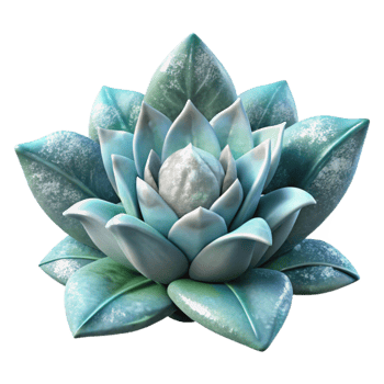 beautiful minimalist Arctic Flower with Frozen Leaves Cutout Isolated premium png