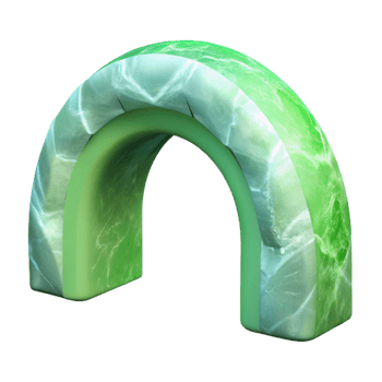 magnificent creative Arctic Light Arch Isolated Transparent Background Green detailed png