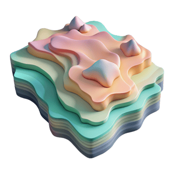 magnificent modern Artistic Topographic Interpretation Cutout Pastel Palette detailed png
