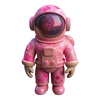 magnificent abstract Astronaut Silhouette in Pink Nebula Transparent Background professional png