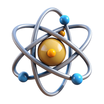 beautiful creative Atomic Structure Nucleus Electrons Transparent Background high resolution png