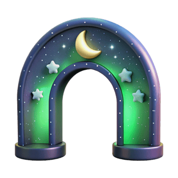 impressive abstract Aurora Arch Cutout Night Sky Starry Background authentic png