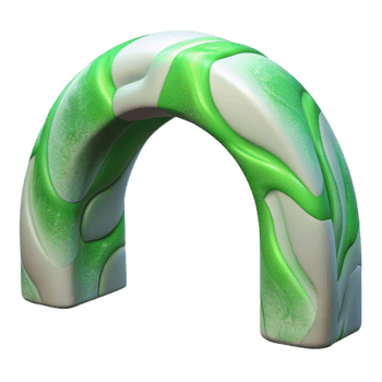 stunning creative Aurora Borealis Arch Cutout Green White Swirls Isolated high resolution png