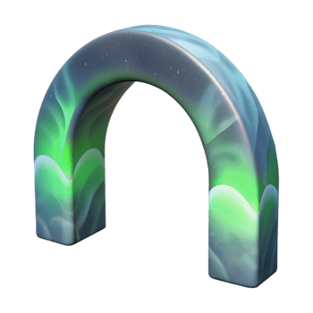 extraordinary contemporary Aurora Borealis Arch Cutout Isolated on Transparent Background original png