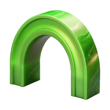 elegant rustic Auroral Arch Cutout Transparent Background Bright Green detailed png