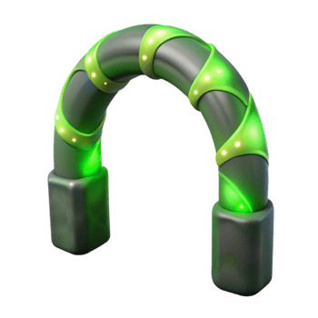 wonderful abstract Auroral Arch Cutout Isolated Green Light Streamers Transparent Background genuine png