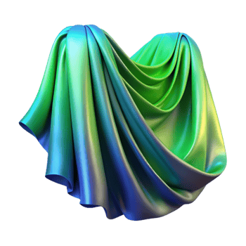 stunning minimalist Auroral Drapery Isolated Luminous Green and Blue high resolution png