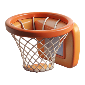 dramatic rustic Basketball Hoop Cutout with Net and Backboard Detail high quality png