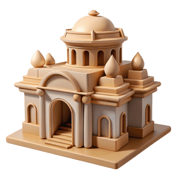 stunning vintage Beige Aerthys Architecture with Transparent Background detailed png