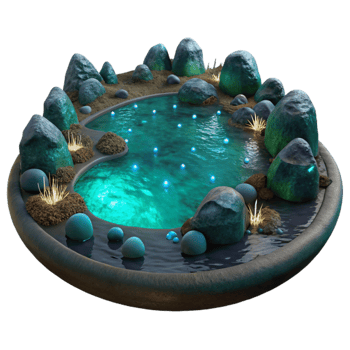 magnificent vintage Bioluminescent Bay Panorama Transparent Background Isolated png