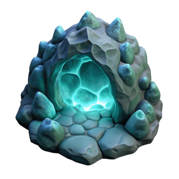 beautiful abstract Bioluminescent Cavern Algae Isolated Transparent Background genuine png
