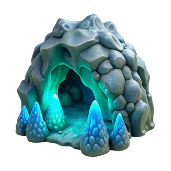 stunning contemporary Bioluminescent Cavern Algae Isolated Transparent Background authentic png