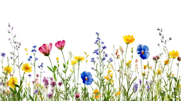Watercolor meadow flowers arrangement, floral decoration illustration, cut out transparent png