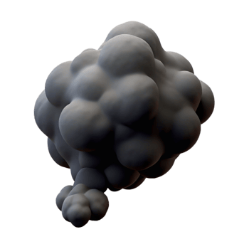 vibrant traditional Black Smoke Plume with Transparent Background Isolated original png