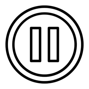 A black and white icon of a button with two lines vector